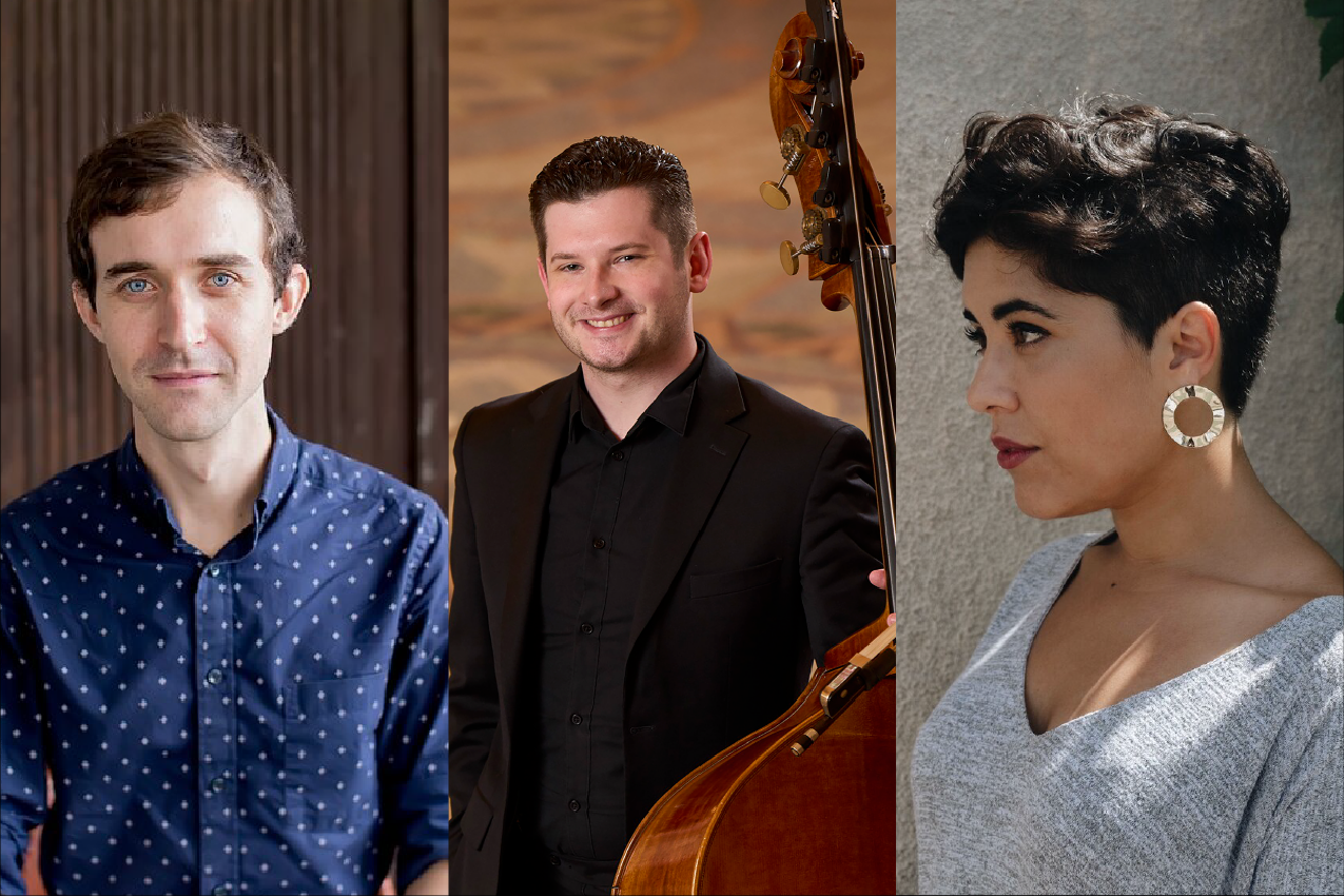 Featured artists Theo Chandler (composer), Charles Paul (bass), and Alexandra Smither (soprano)