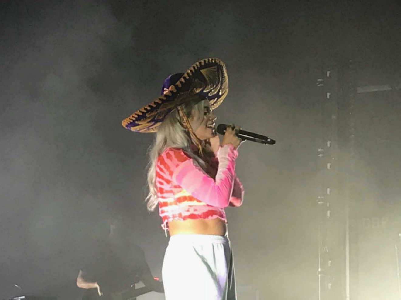 Lily Allen donned a fan's sombrero to close her show with a special dedication