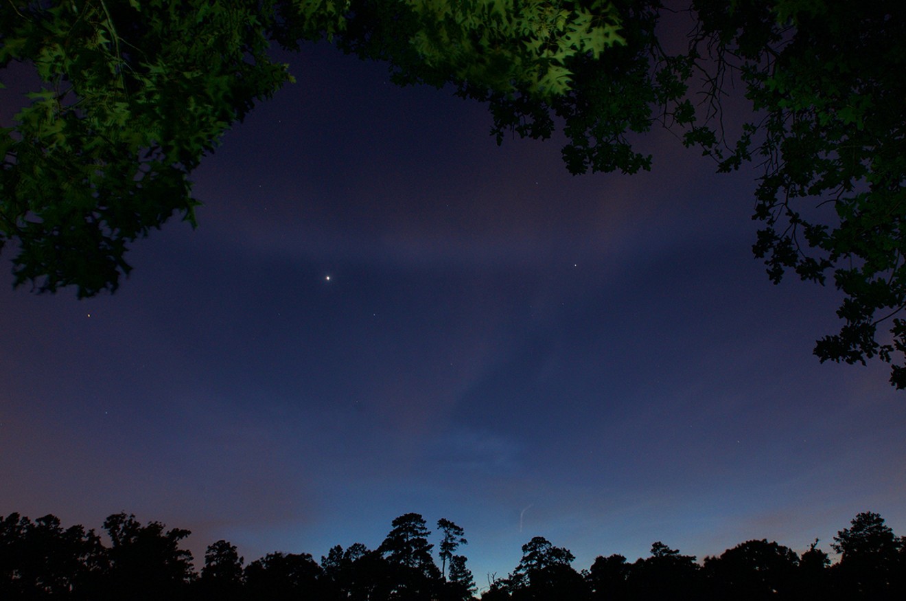 The Houston Arboretum & Nature Center's meadow offers a nice, open view to the night sky.