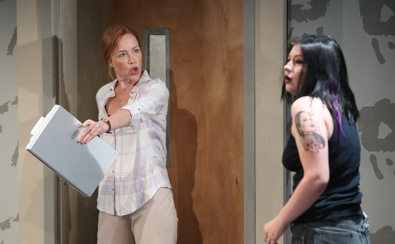 Carolyn Johnson and Tanith Albright in Stages Repertory Theatre’s production of Luna Gale.