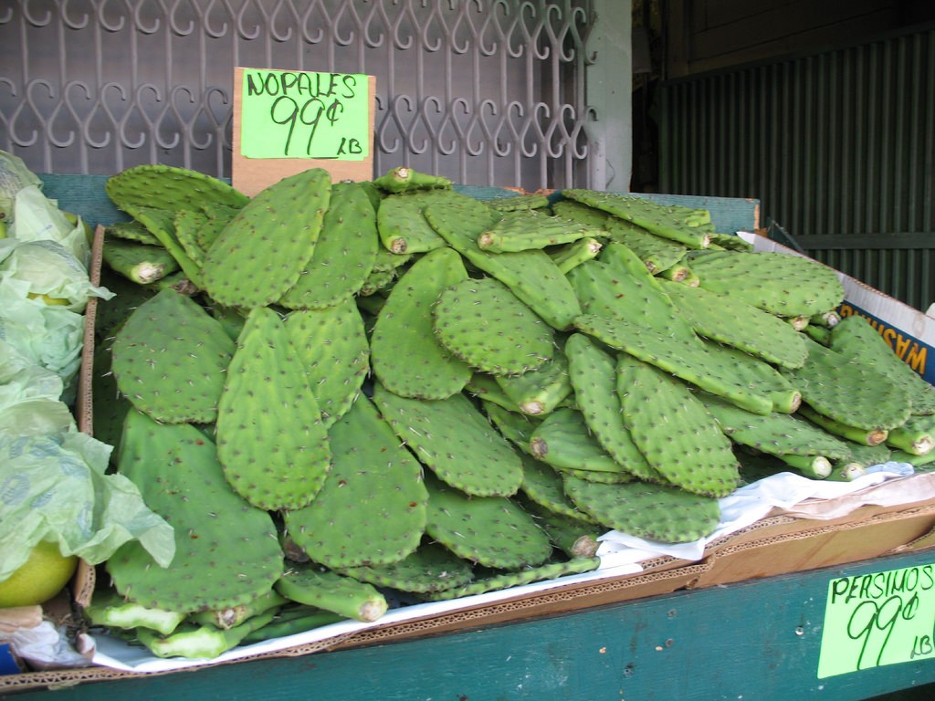 Look out for nopales, or cactus pads, at Canino Produce.