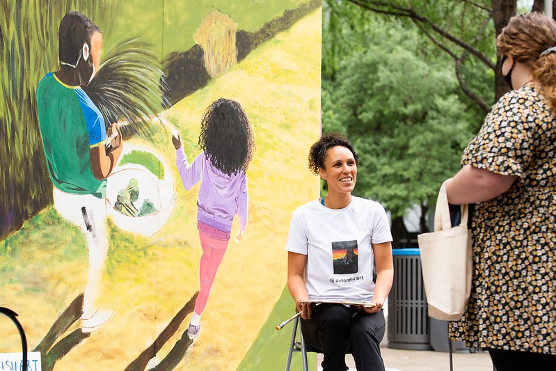 Meet the muralists at Discovery Green!