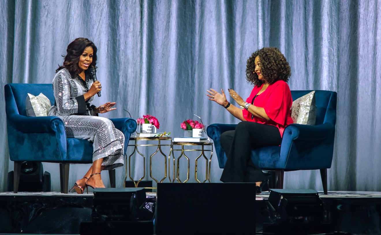 Former First Lady Michelle Obama stopped by Toyota Center Houston to promote her new book entitled "Becoming," answering questions and telling stories about her life.