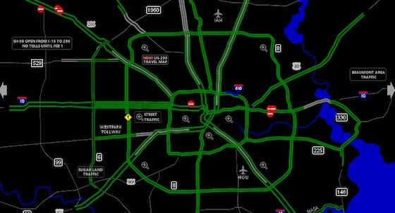 Expect to see at least some continued green traffic conditions even after the state opens back up on Monday.