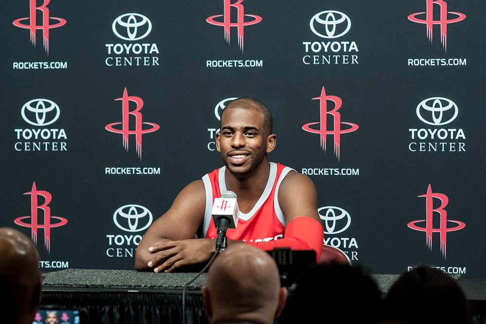 Players' union president Chris Paul has been part of discussions about how to restart the season, if they do at all.