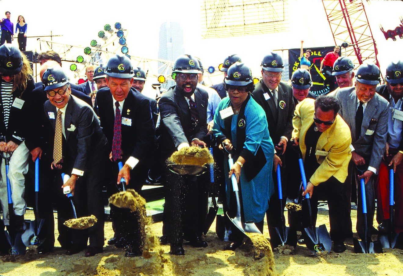 The Rock and Roll Hall of Fame groundbreaking ceremony in Cleveland on June 7, 1993.