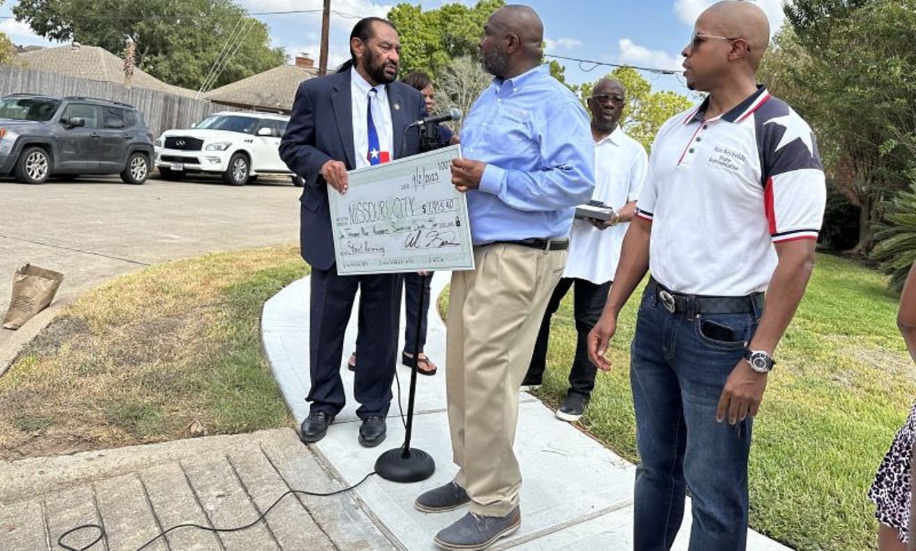 U.S. Rep.  Al Green, Missouri City Councilman Jeffrey Boney, and State Rep. Ron Reynolds were among the dignitaries who showed up, Green with a personal check in hand.