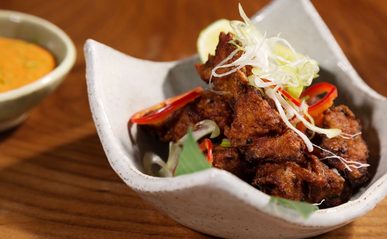 Japanese fried chicken with smoked chile aioli is on the menu for $8  during Roka Akor's happy hour.