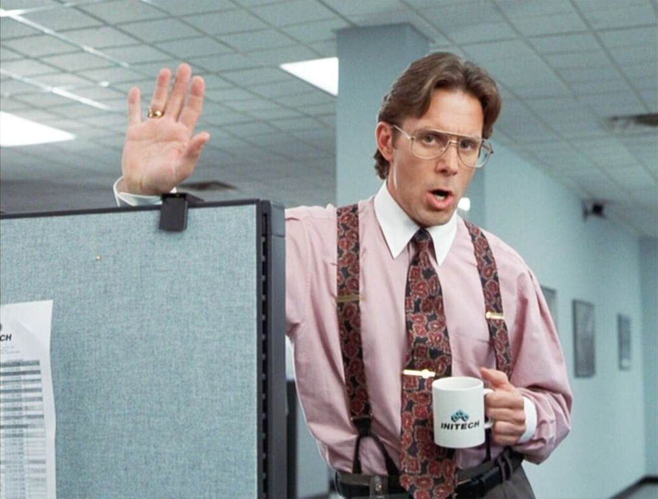 Gary Cole's Bill Lumbergh is one of many quotable characters from Mike Judge's Office Space, screening at Axelrad on Labor Day.
