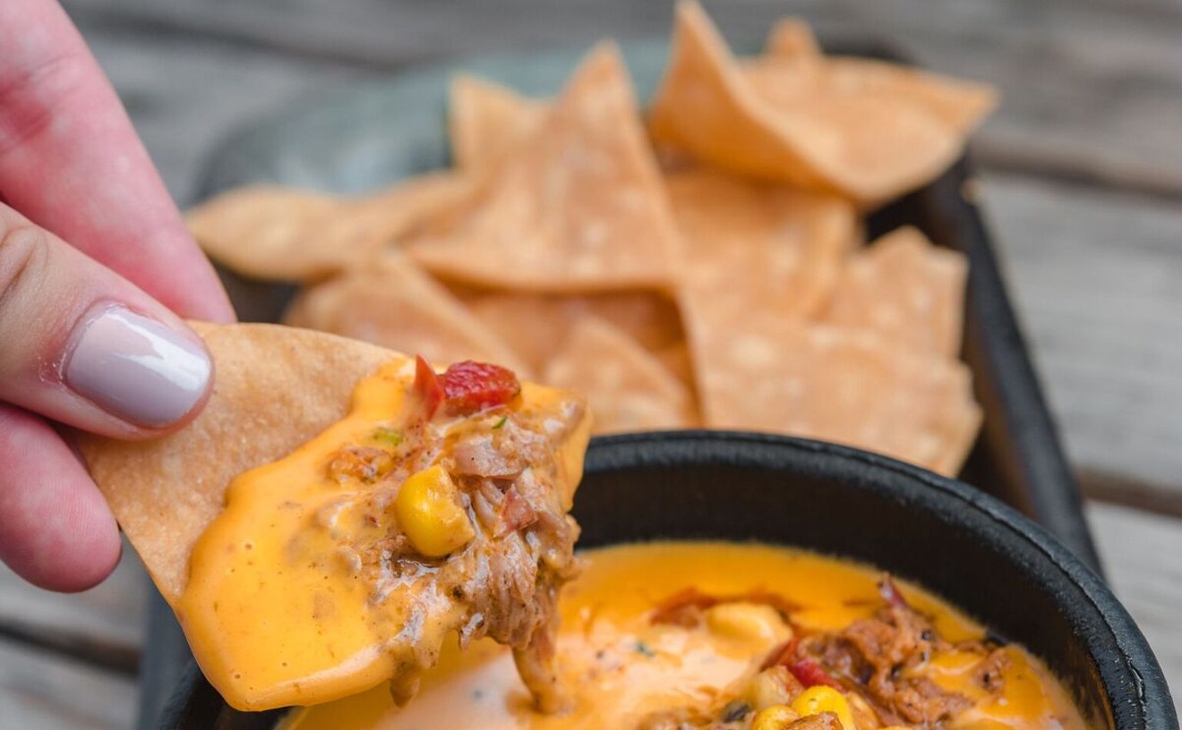 BBQ pork and queso will have you squealing like a pig.