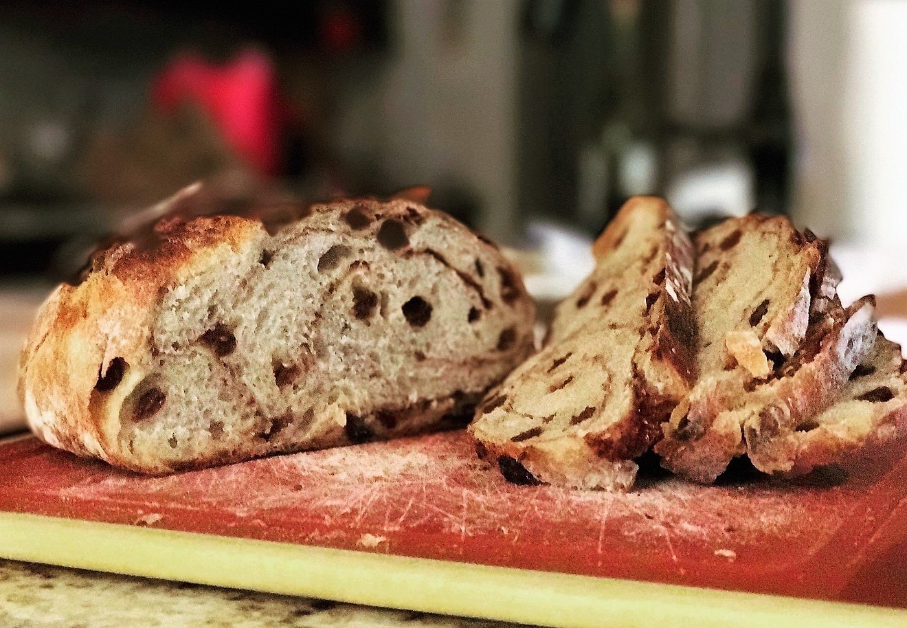 The cinnamon raisin in loaf or boule form, is one of the most popular breads at The Bread Man Baking Company.