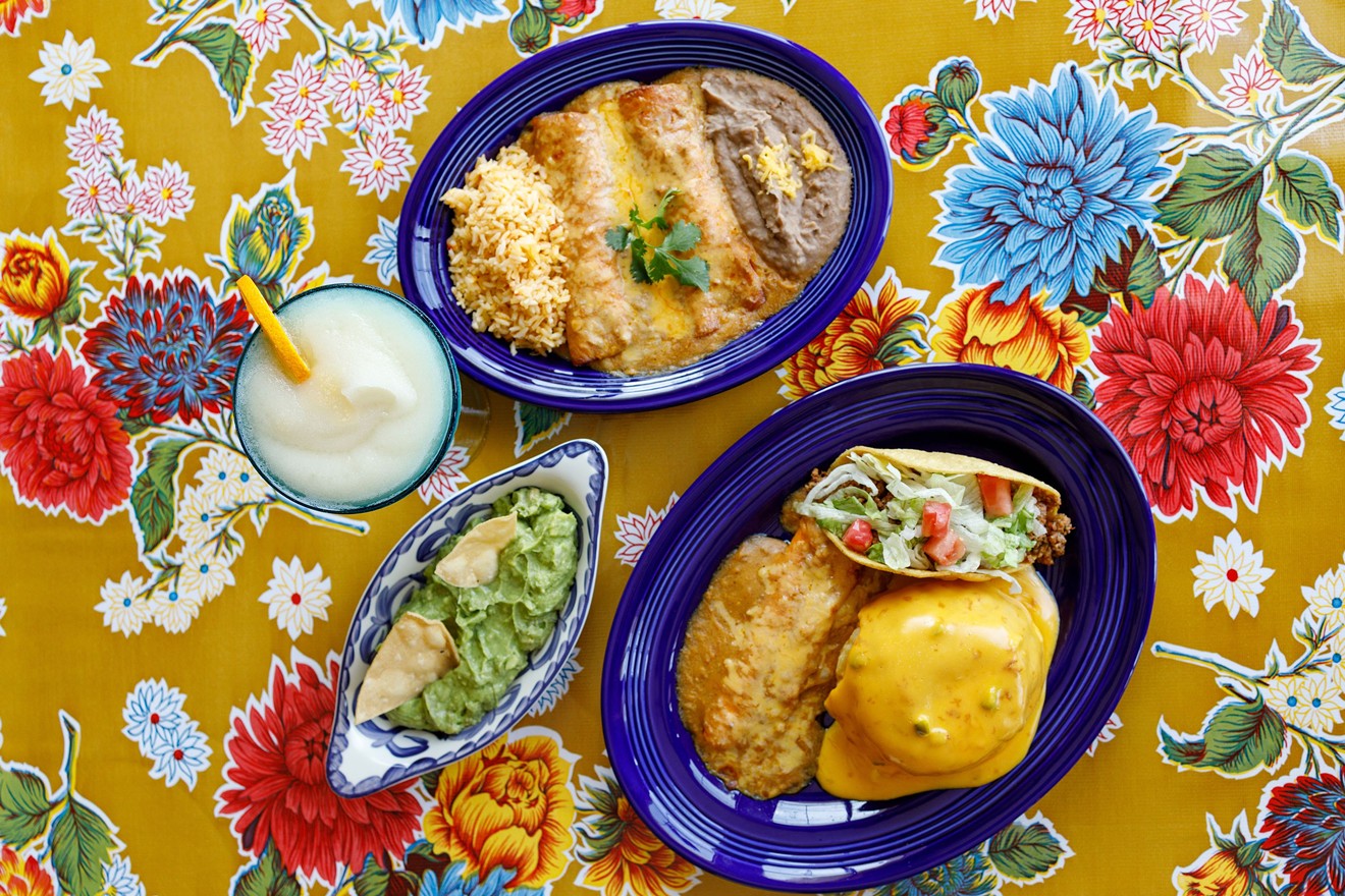 Puffy queso, cheesy enchiladas and house-made guac hit the spot.