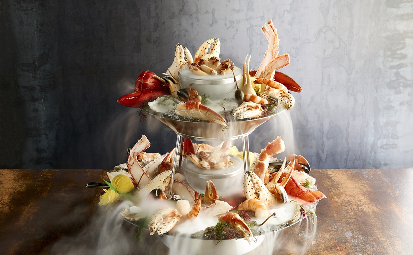 The seafood tower is simply stunning.