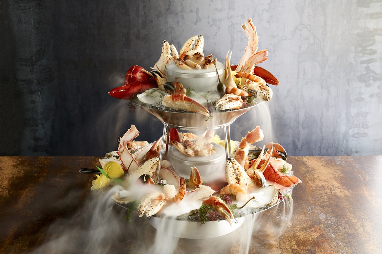 The seafood tower is simply stunning.
