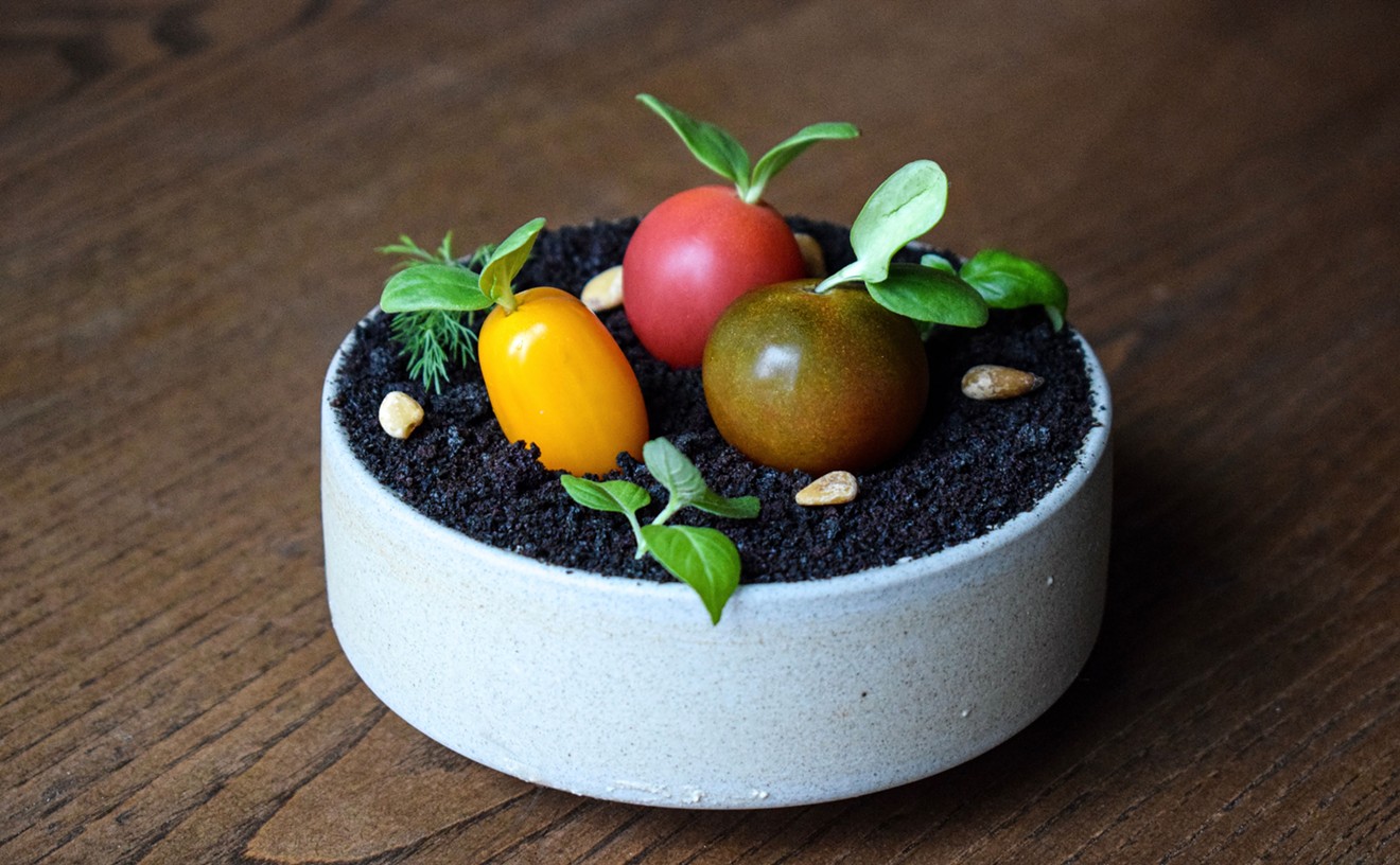 The Tomato Garden sits upon squid ink soil.