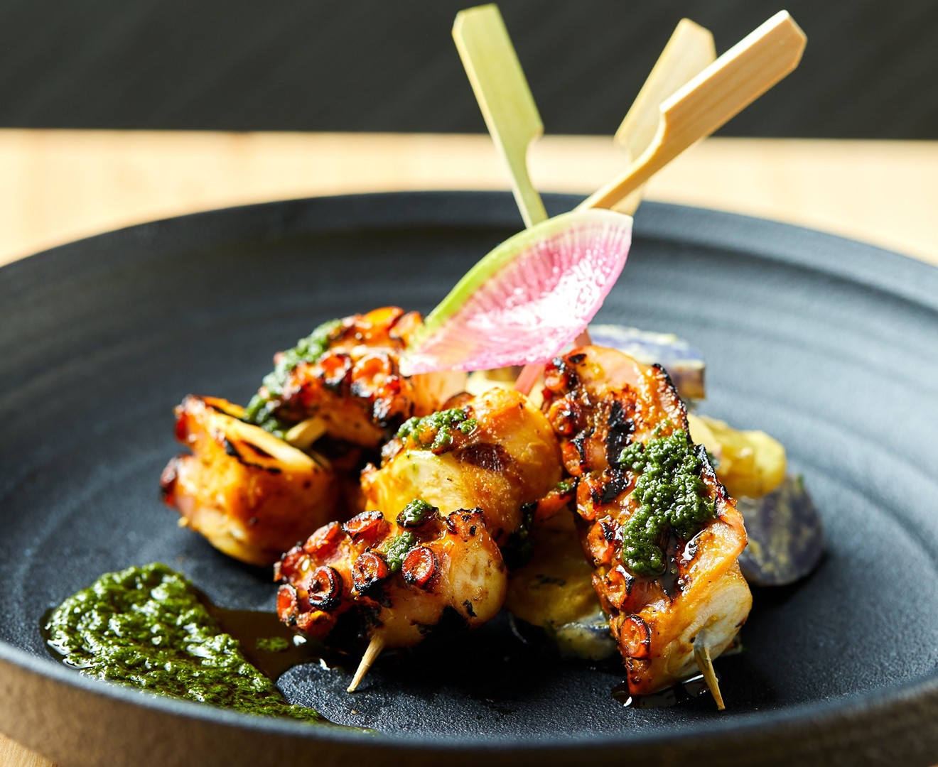 The Octopus Anticucho at Toro Toro offers a foil to the rodizio-style meats.