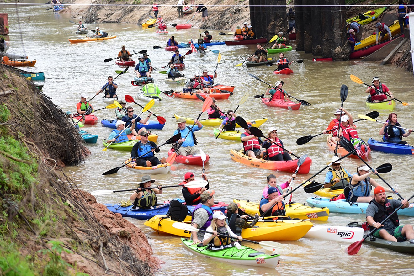 Everybody's Houston experience should include a trip down Buffalo Bayou. Avid paddler Helena Finley tells us that, east of the race course, new bike trails, a new bike bridge, and other amenities and improvements have been added.