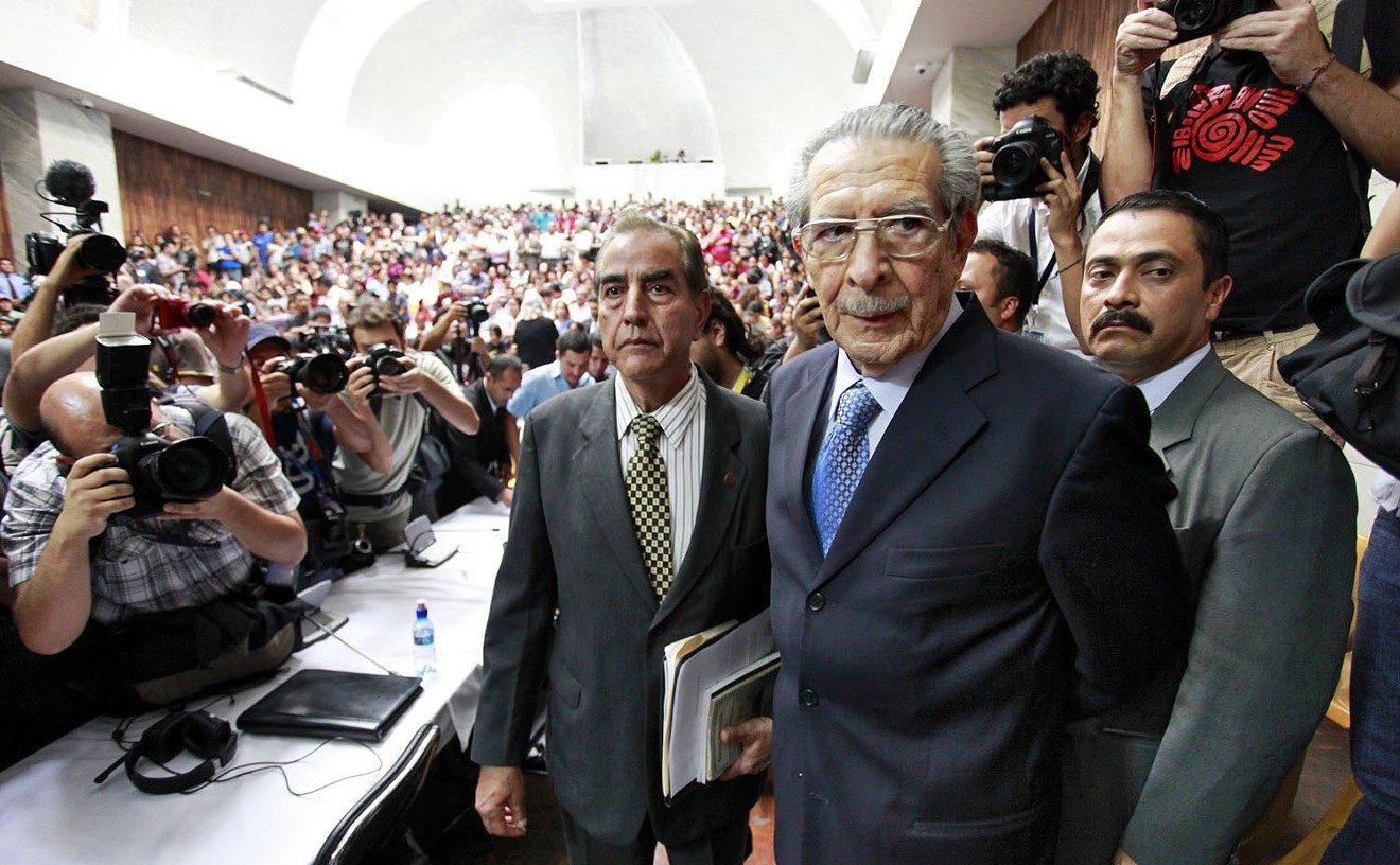 Former dictator General Ríos Montt  awaiting the verdict in his trial for genocide.