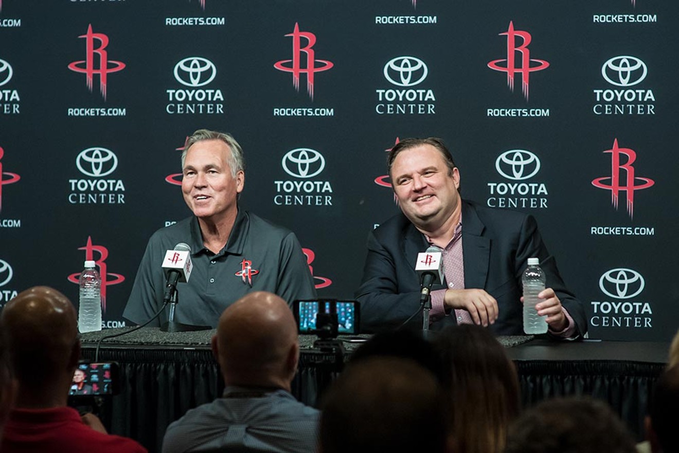 Rockets GM Daryl Morey (right) was courted by the Philadelphia 76ers recently.