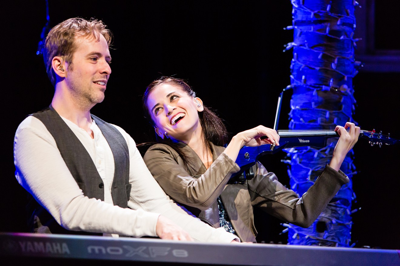 Ian Lowe and Andrea Goss in Striking 12, Queensbury Theatre's holiday musical.