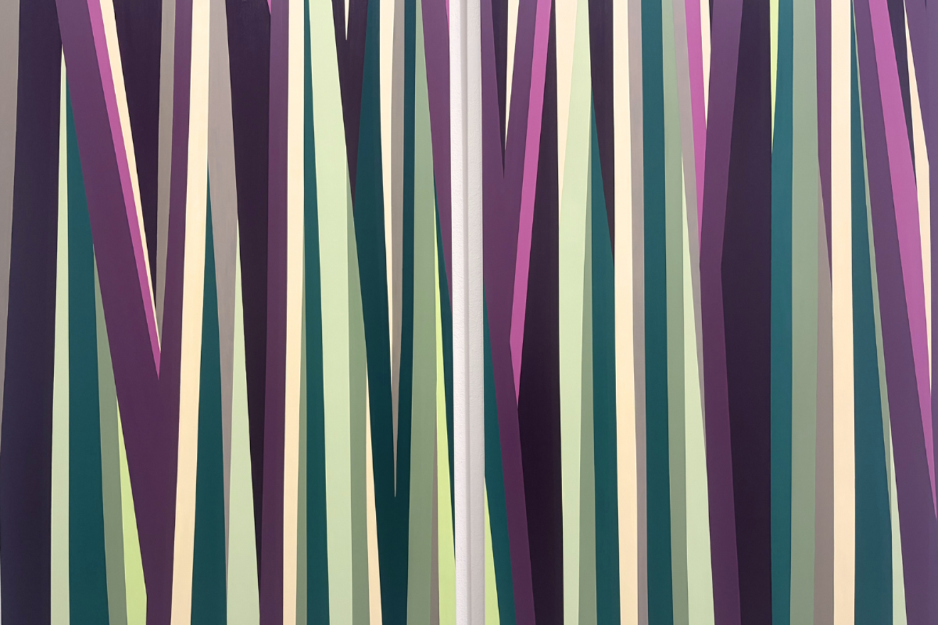 "November Grass," 2026, Acrylic paint, 60 &times; 60 inches (diptych)