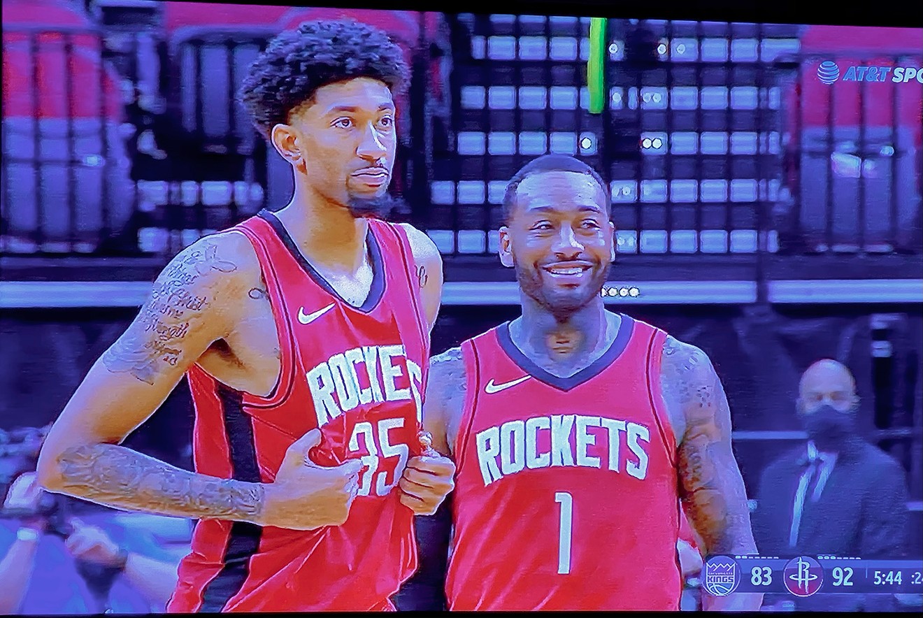 Will either of these guys (Christian Wood, left, John Wall, right) be a part of the Rockets next year?