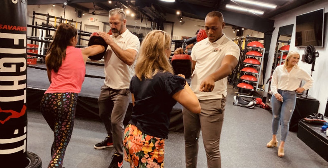 Heavyweight champion Lou Savarese and three-black belt toting martial artist DeMarkus Jones teach practical self-defense strategies at Savarese Fight Fit in West University.
