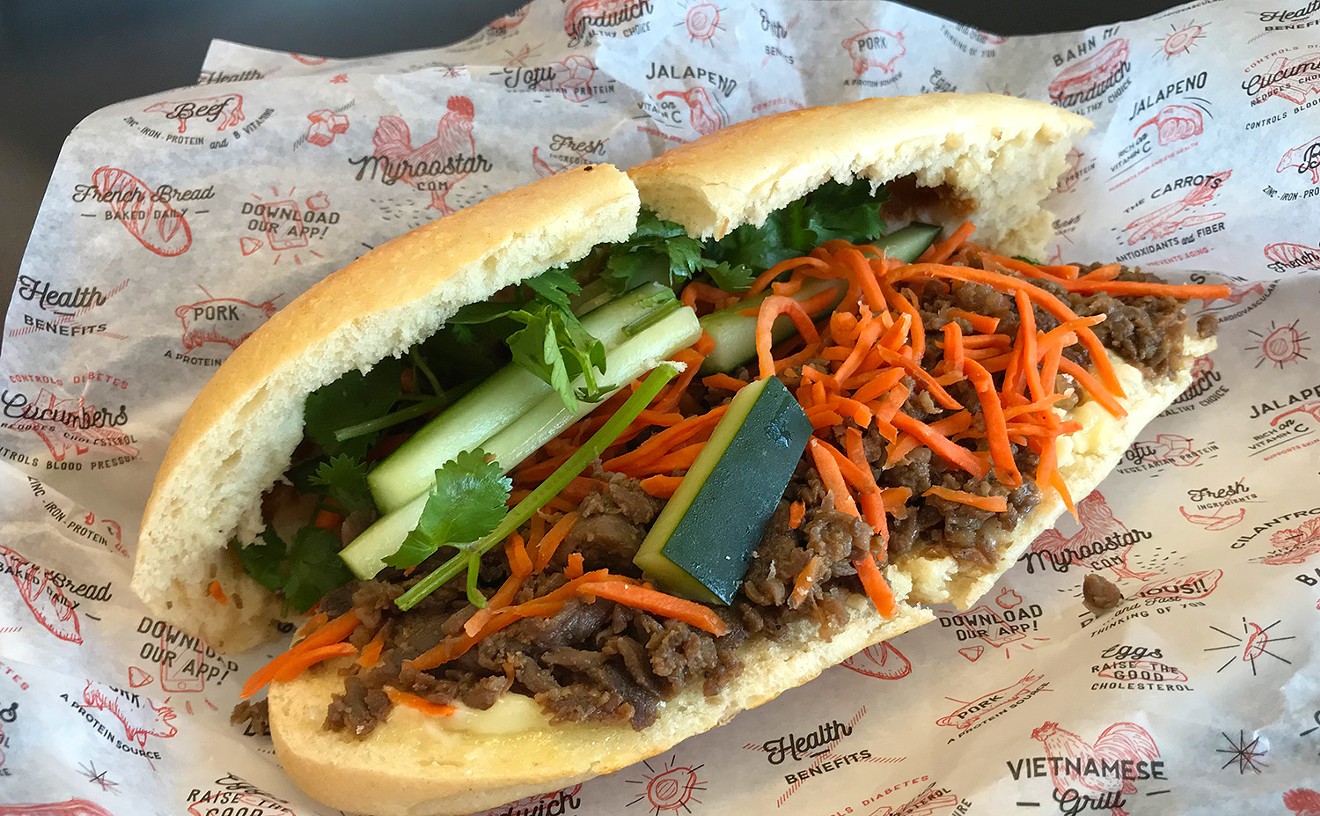 The Chopped Ribeye Bánh Mì at Roostar Vietnamese Grill is a killer take on a Houston Vietnamese staple.