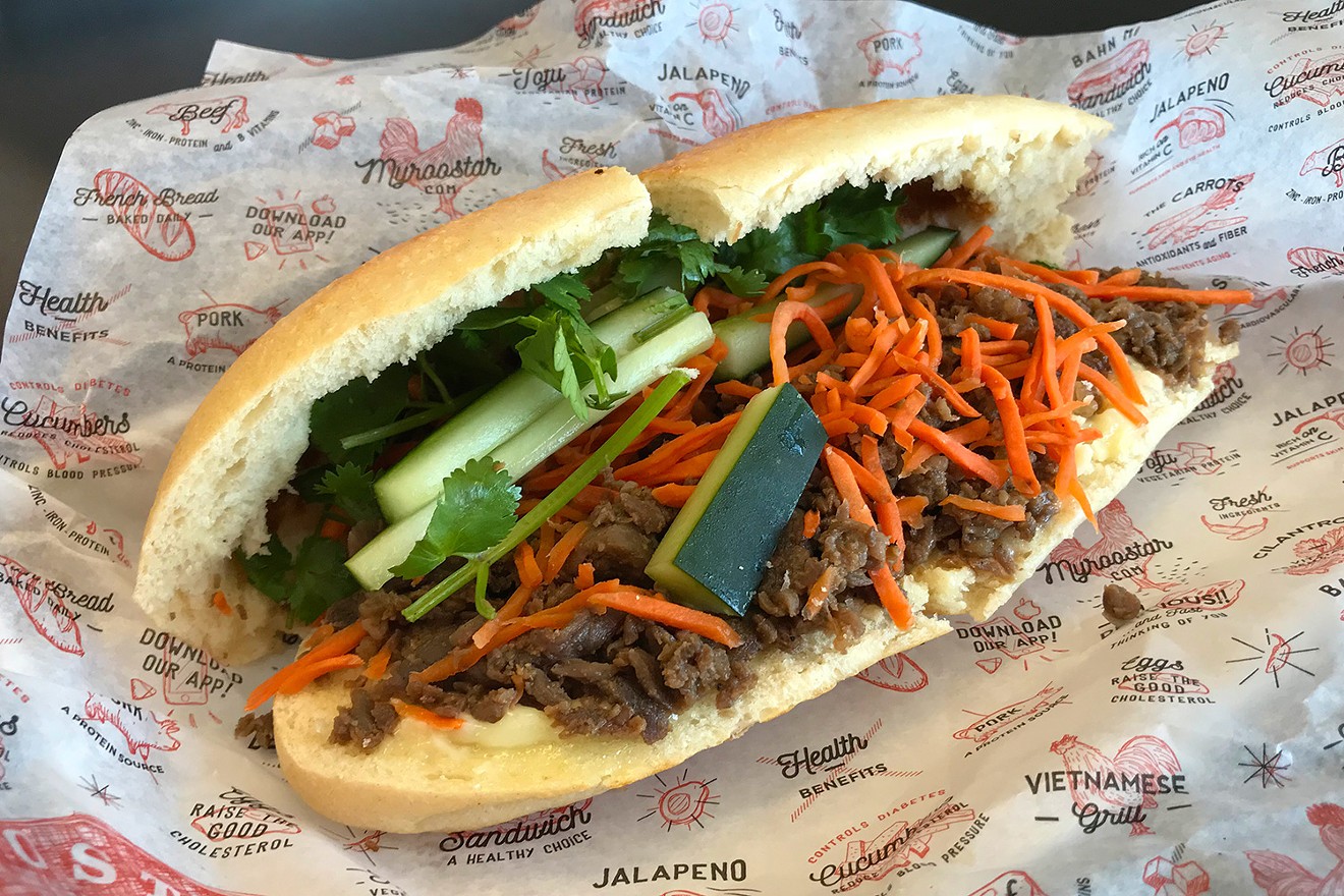 The Chopped Ribeye Bánh Mì at Roostar Vietnamese Grill is a killer take on a Houston Vietnamese staple.