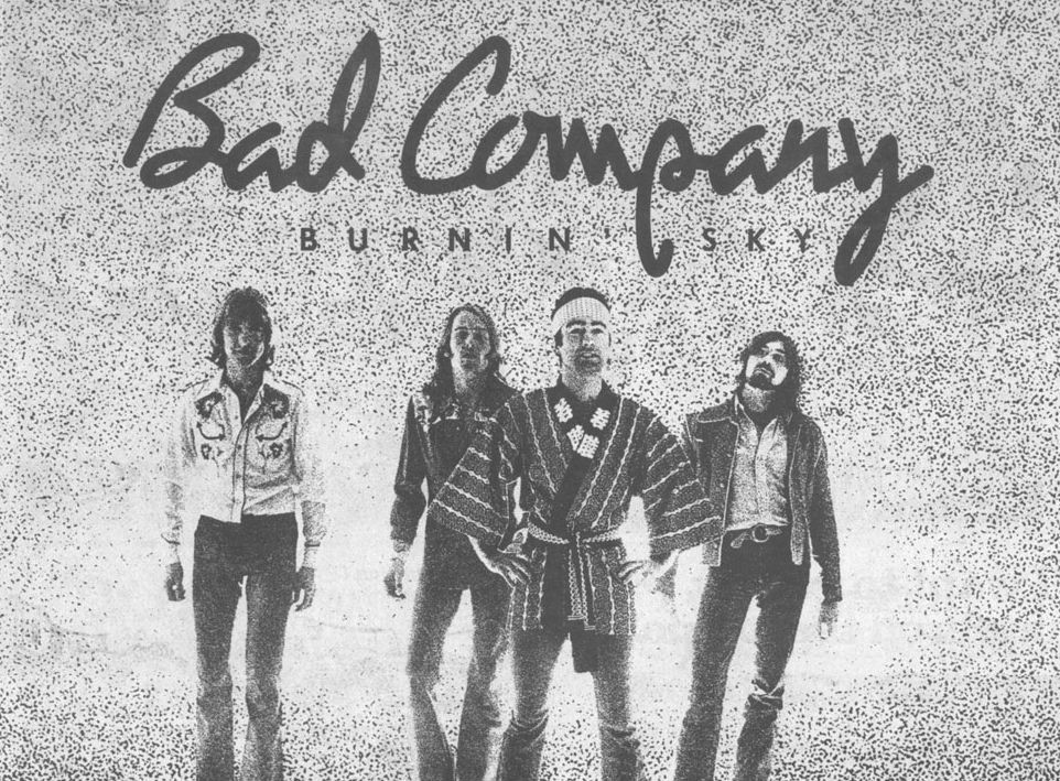 Bad Company in 1977: Mick Ralphs, Simon Kirke, Paul Rodgers, and Boz Burrell.