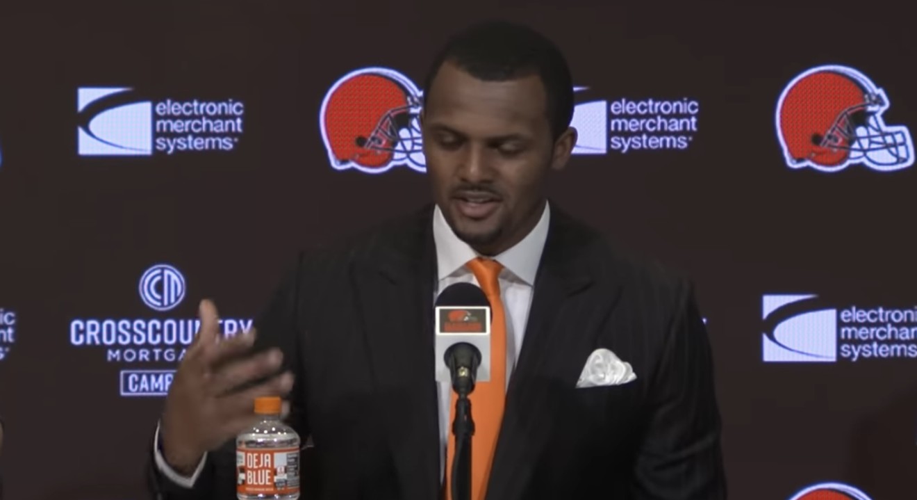 Deshaun Watson was introduced to his new city on Friday, and the media was relentless with questions about his legal saga.