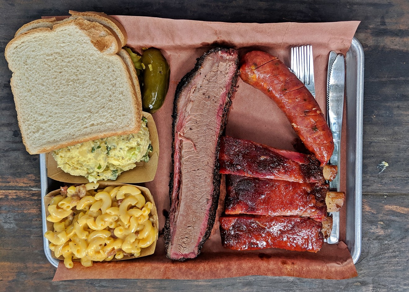 A full spread from Pinkerton's Barbecue