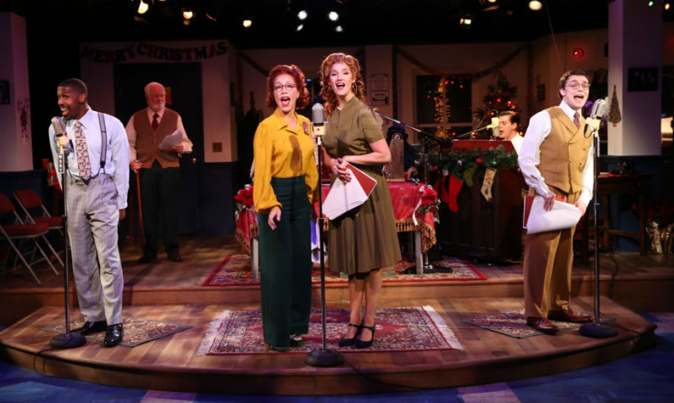 The cast of Stages' production of Miracle on 34th Street: A Live Musical Radio Play