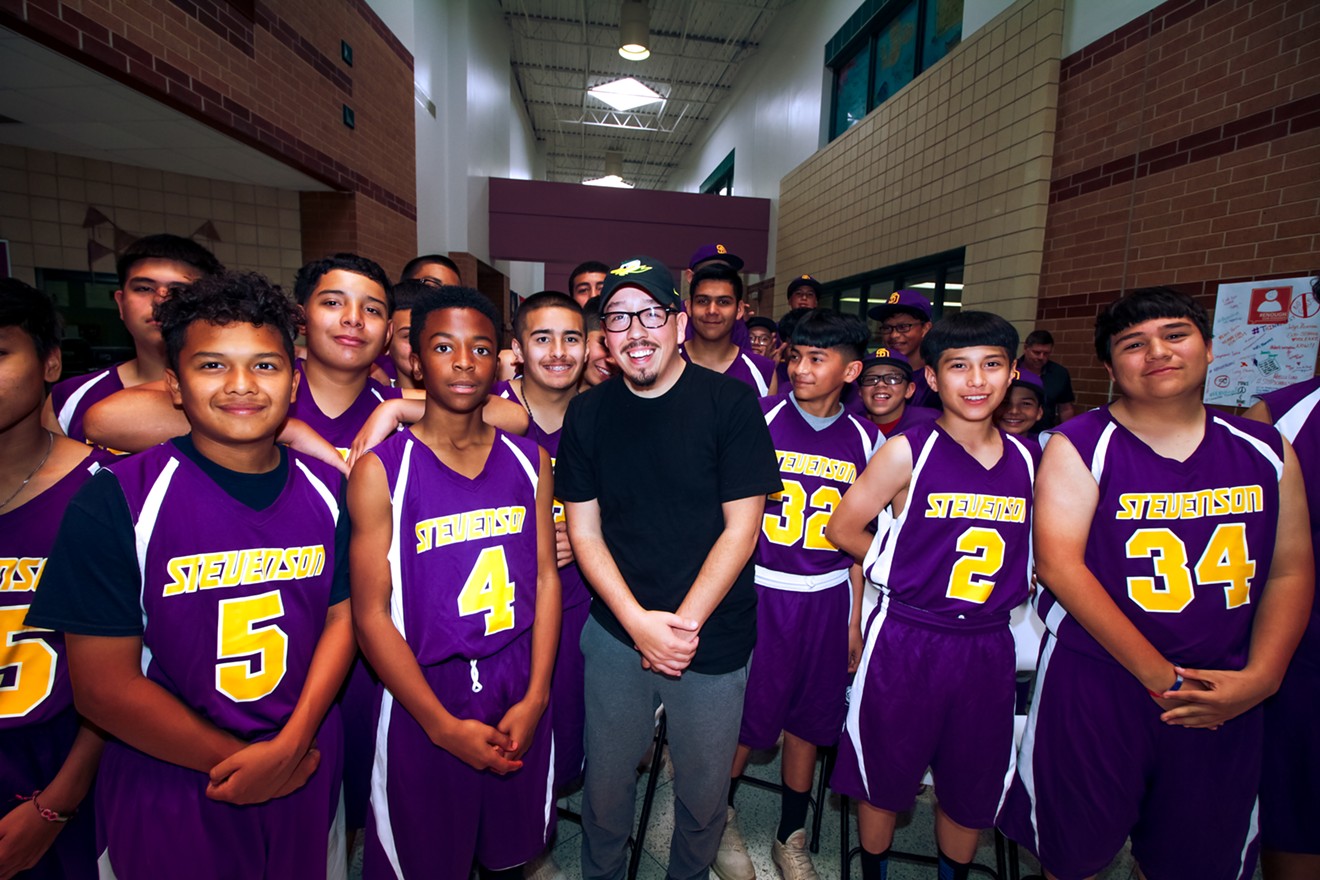 New York Times' best selling author and former Houston Press contributor Steven "Shea" Serrano is honored at Stevenson Middle School, where he once worked as a teacher and coach. The school renamed and dedicated the school gym  as "Serrano Gymnasium".