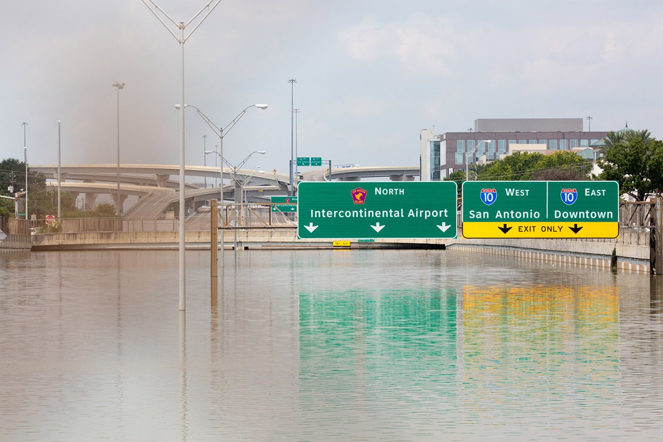 West Sam Houston Parkway became a lake after waters were released from the Addicks and Barker reservoirs in August 2017.
