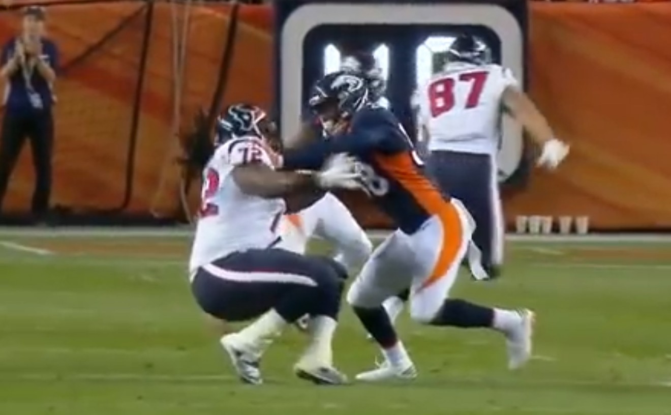 Here is the play that essentially ended Derek Newton's career as a Texan.