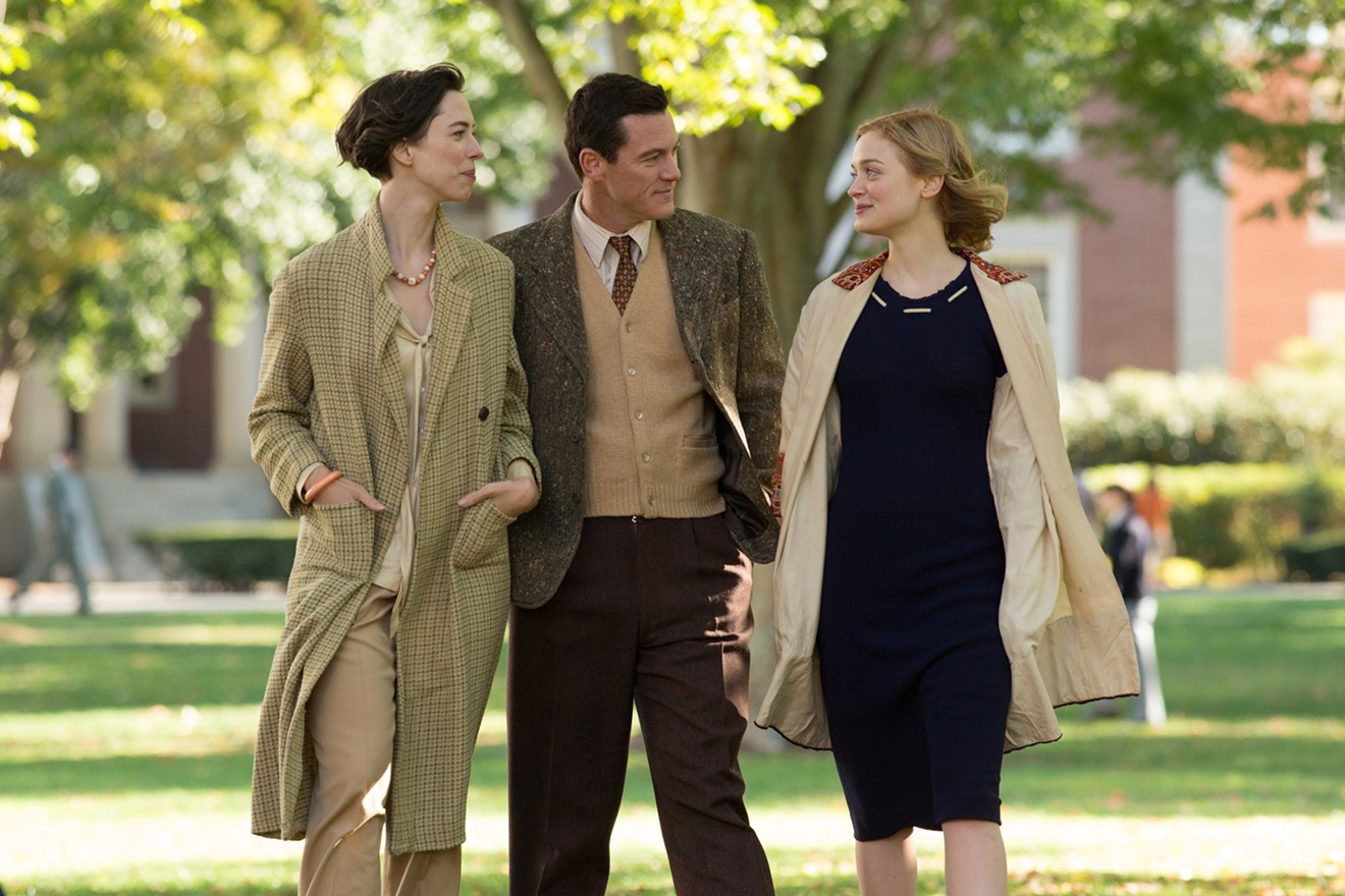 Starring (from left), Rebecca Hall, Luke Evans and Bella Heathcote, Professor Marston and the Wonder Women shows how a revolutionary couple transform into a committed, polyamorous threesome.