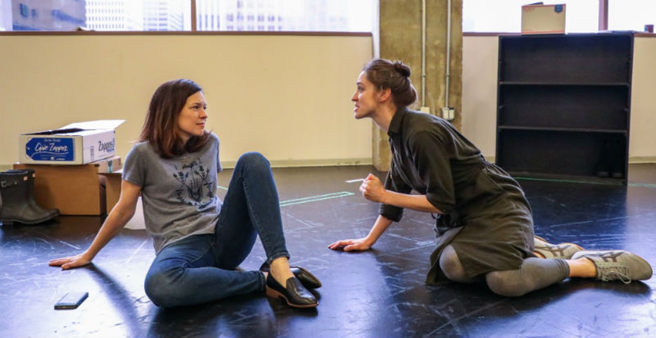 Elizabeth Bunch and Elizabeth Stahlmann in rehearsal for The Humans at Alley Theatre.