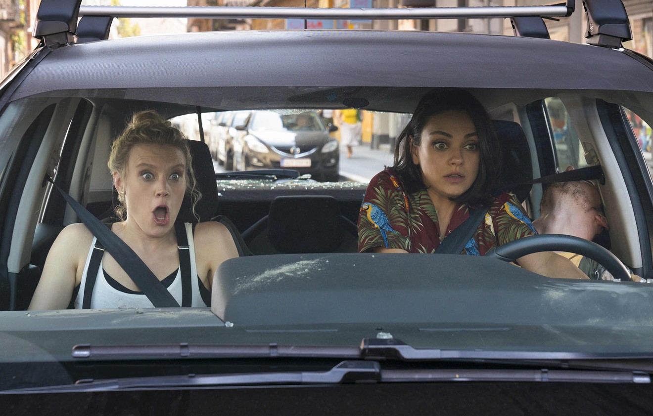Kate McKinnon (left) plays Morgan and Mila Kunis is Audrey in The Spy Who Dumped Me, Susanna Fogel’s on-the-run farce that involves a boyfriend's murder followed by a bloody chase across Europe to protect a USB drive he had obtained.