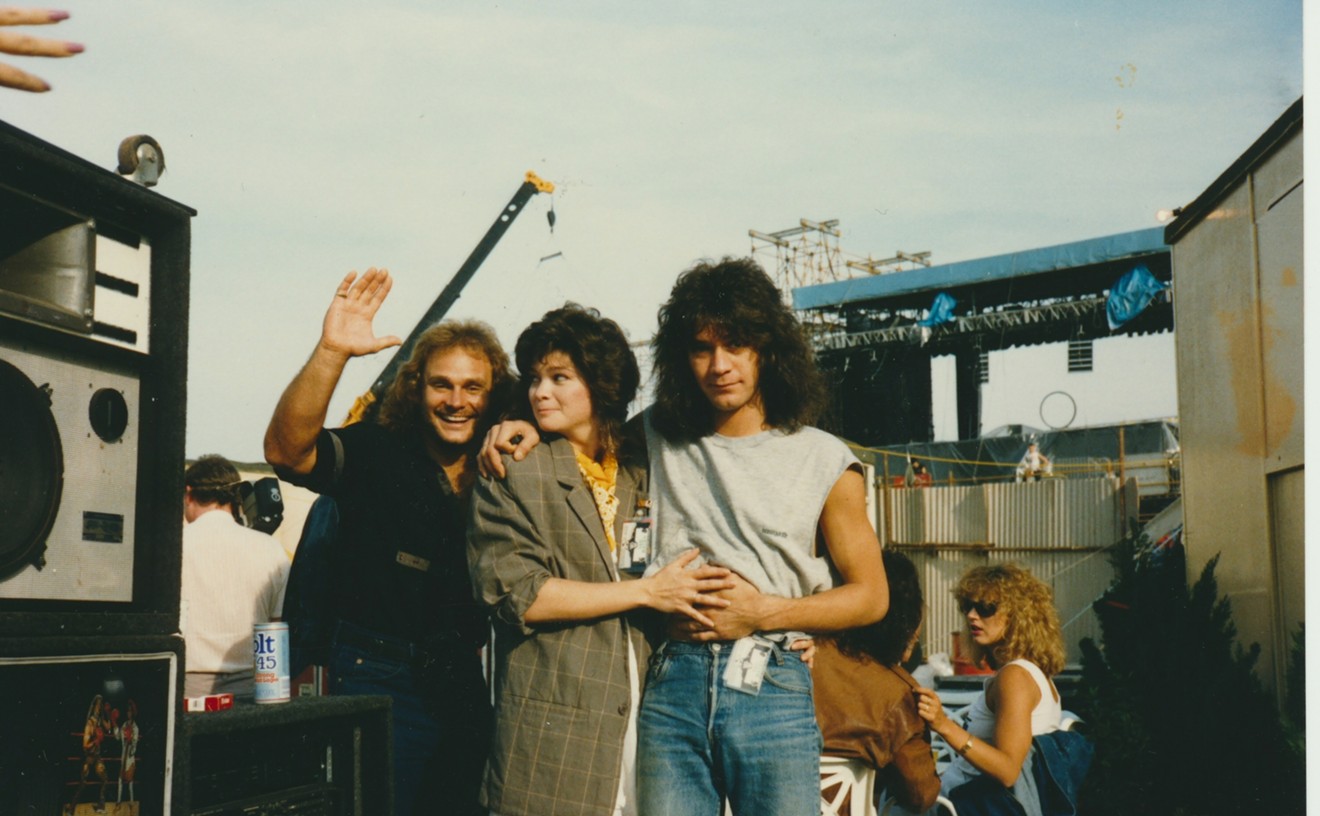 Michael Anthony, Valerie Bertinelli, and Eddie Van Halen on the "1984" tour.