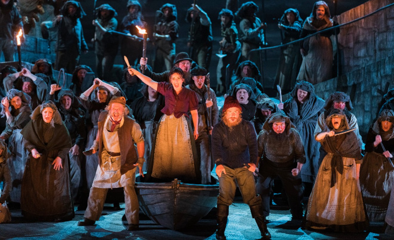 A desperate crowd in a hardscrabble village is a central point of Dame Ethel Smyth's The Wreckers at HGO.