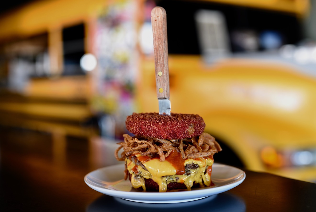 Bernie's latest field trip features a burger with Flamin' Hot Cheetos mac 'n cheese buns.