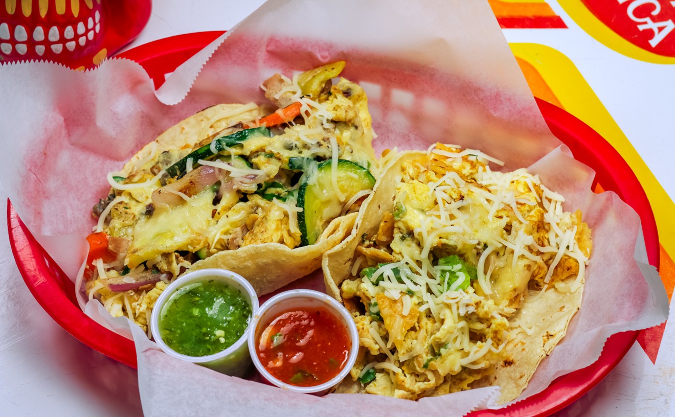 Tacos A Go Go has introduced all-new veggie items to its menu (including this breakfast delight), plus a Farmers Market Taco from acclaimed chef Monica Pope.