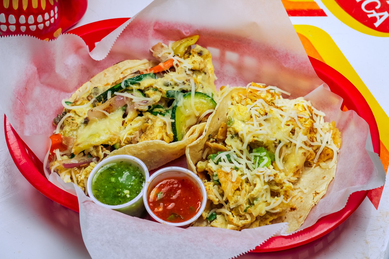 Tacos A Go Go has introduced all-new veggie items to its menu (including this breakfast delight), plus a Farmers Market Taco from acclaimed chef Monica Pope.