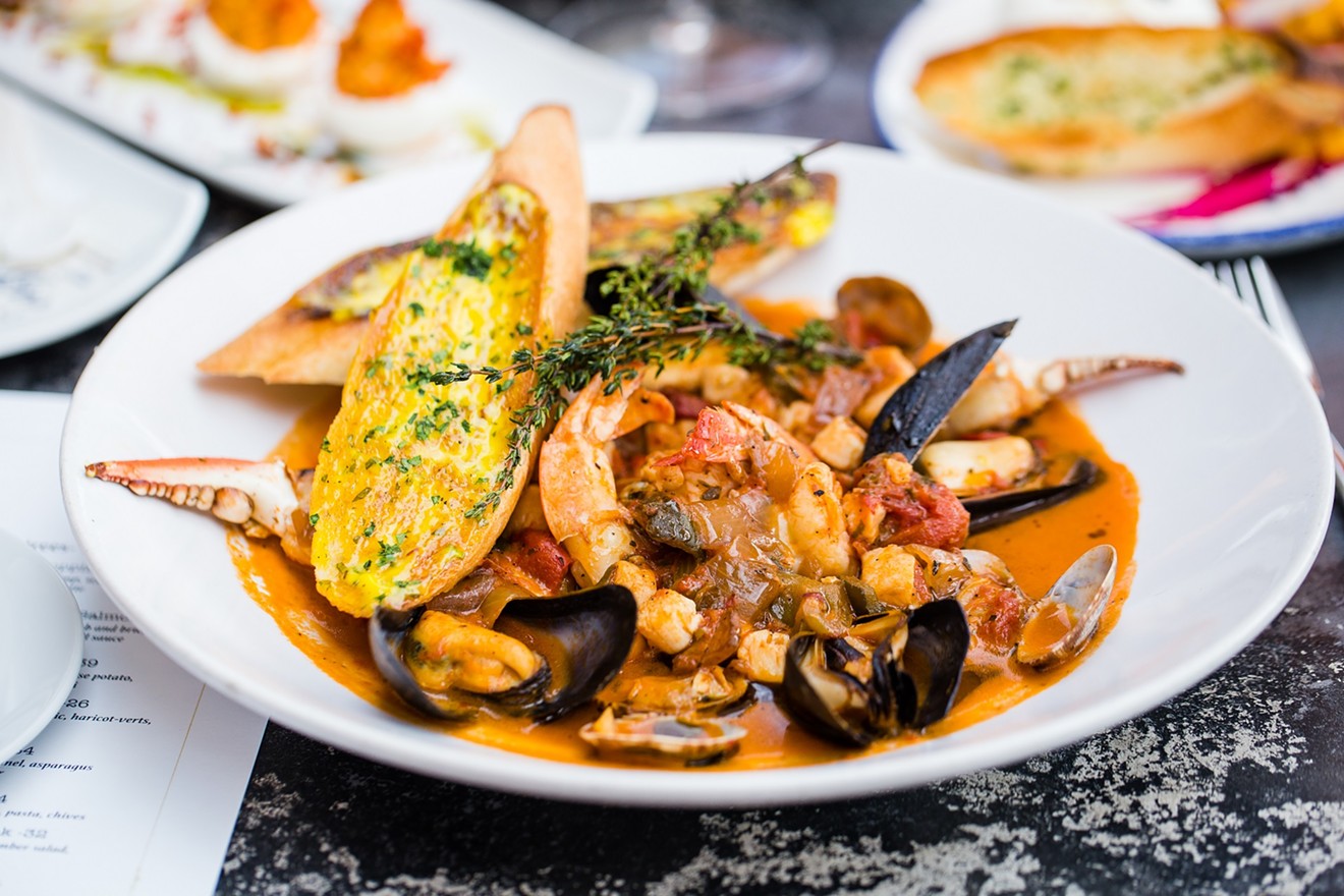 Local seafood cioppino and hearty beef bourguignon are just two of the stars on a'Bouzy's new menu.