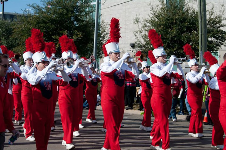 The 24th Annual MLK Grande Parade will be led by the Manor High School marching band, a corps style band different from the traditional hip hop band. Shown here is the University of Houston band from a previous year's parade. - PHOTO COURTESY OF THE MLK GRANDE PARADE