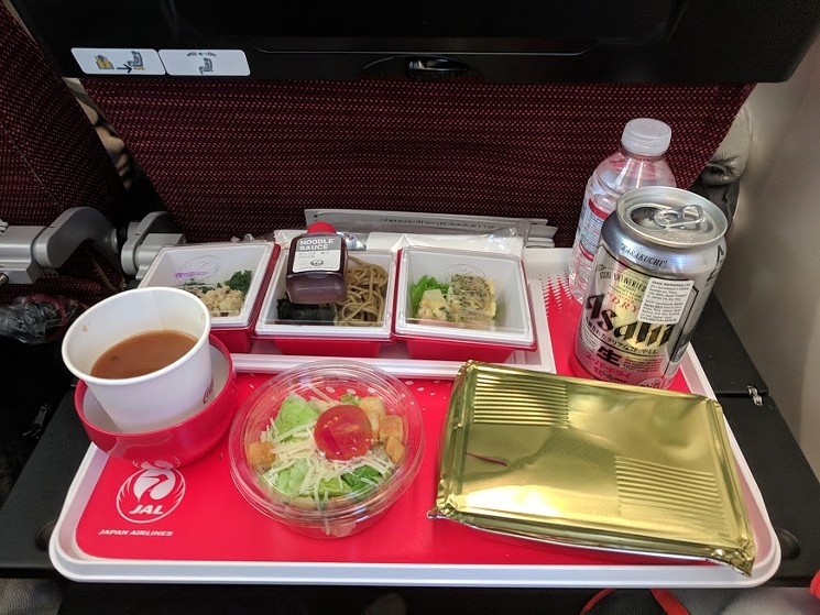Food on the 12 hour flight to Japan looks pretty amazing. - PHOTO BY LINDSAY MINTON
