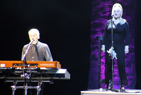 Dennis DeYoung with his wife of 48 years and the inspiration behind "Babe" (and likely, "Lady" and "The Best of Times"), Suzanne. Still smitten, they held hands and slow danced during the show. - PHOTO BY BOB RUGGIERO