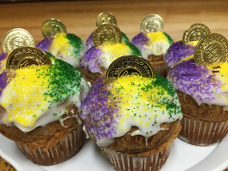 Mini king cakes with a coin for prosperity. - PHOTO COURTESY OF DREW'S PASTRY PLACE