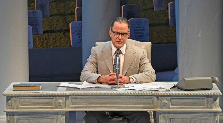 Brandon Potter as LBJ in a signature role. - PHOTO BY KAREN ALMOND